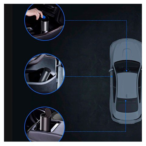 Контейнер для мусора Baseus Gentleman Style, черный, для подстаканника, пластик, металл, #CRLJT-01 Превью 1