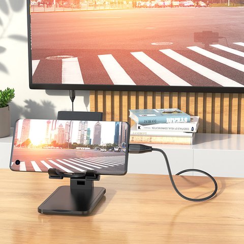 Адаптер Hoco UA16, для проектора, для монитора, USB тип-C, HDMI, серый, 4K, #6931474755025 Превью 2