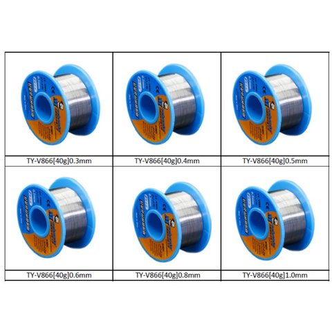 Solder Mechanic TY-V866, (Sn 63% , Pb 37%, flux 1-3%, 0.3 mm, 40 g) Preview 1
