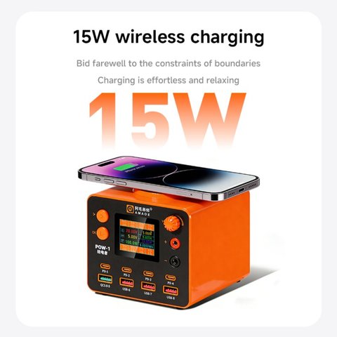 Сетевое зарядное устройство Amaoe POW-1, 210 Вт, Quick Charge, Power Delivery (PD), с беспроводной зарядкой, 14 портов Превью 6