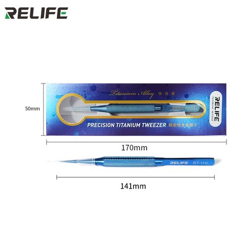 Pinzas para smd RELIFE RT-11C, recta, aleación de titanio, 140 mm Vista previa  10