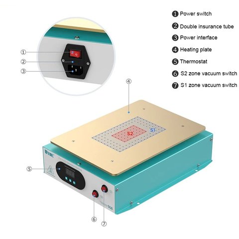 LCD Touch Screen Glass Separator AS AS-111/UYUE 968, (with vacuum pump, for LCDs up to 11.1") Preview 2