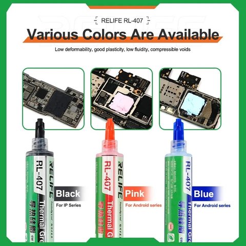 Thermal Compound RELIFE  RL-407 , (silicone, in a syringe, 20 ml, pink, 6 Вт/м*К) Preview 2