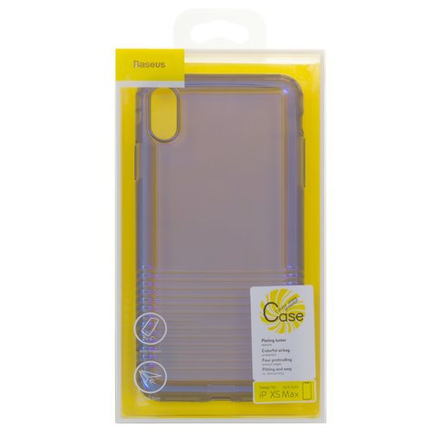 Чохол Baseus для iPhone XS Max, чорний, прозорий, з фактурою, силікон, #WIAPIPH65-XC01 Прев'ю 1