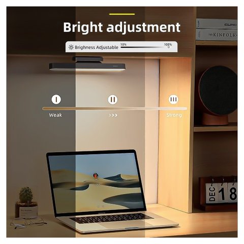 Настольная лампа Baseus Stepless Dimming, 5 Вт, серая, с держателем, магнитная, c кабелем, пластик, Baseus, #DGXC-C0G Превью 2