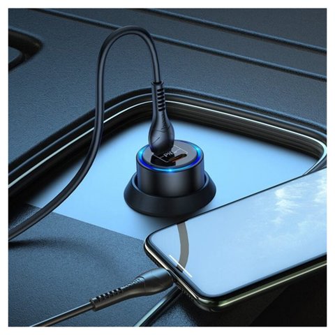 Автомобильное зарядное устройство Hoco NZ3, черное, Quick Charge, 40 Вт, 2 порта, 12-24 B, #6931474748263 Превью 1