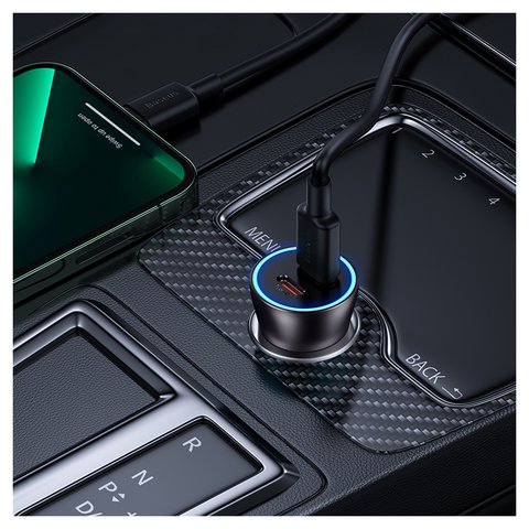 Автомобільний зарядний пристрій Baseus Golden Contactor Pro, сіре, Quick Charge, 40 Вт, 5 А, 2 порта, 12-24 B, #CGJP000013 Прев'ю 4