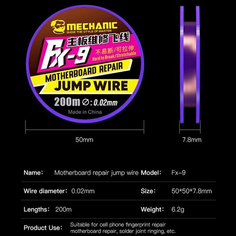 Дріт для відновлення доріжок Mechanic FX-9, 0,02 мм, 200 м Прев'ю 1