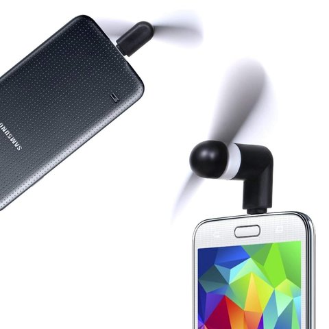 Вентилятор Mini, чорний, мобільний, micro-USB тип-B Прев'ю 2
