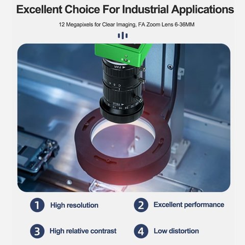Объектив RELIFE MB1, с оптическим зумом, линза на камеру, 6-36mm; 12MP; F2.8-C; C-Mount Превью 3