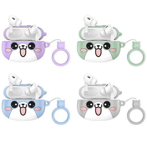 Гарнитура Hoco EW48, беспроводная, зеленая, белая, с силиконовым чехлом, mint cat, #6942007610001 Превью 1