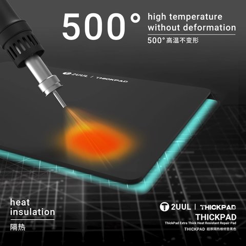 Коврик монтажный 2UUL ST86, высокотемпературный, антистатический, 500 мм, 350 мм, 5,0 мм Превью 1